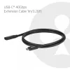 Cable de extensión USB-C 40Gbps 1 m — club 3d, USB C a USB C, negro