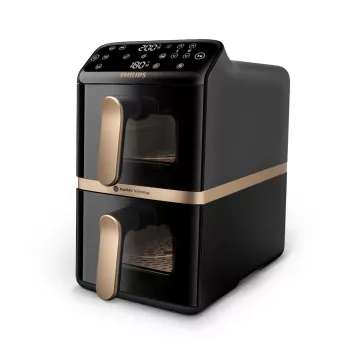 Philips serie 4000 Freidora de aire de doble cesta con cesta vertical 10L de pie 2750 W freidora de aire negro