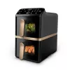 Philips serie 4000 Freidora de aire de doble cesta con cesta vertical 10L de pie 2750 W freidora de aire negro