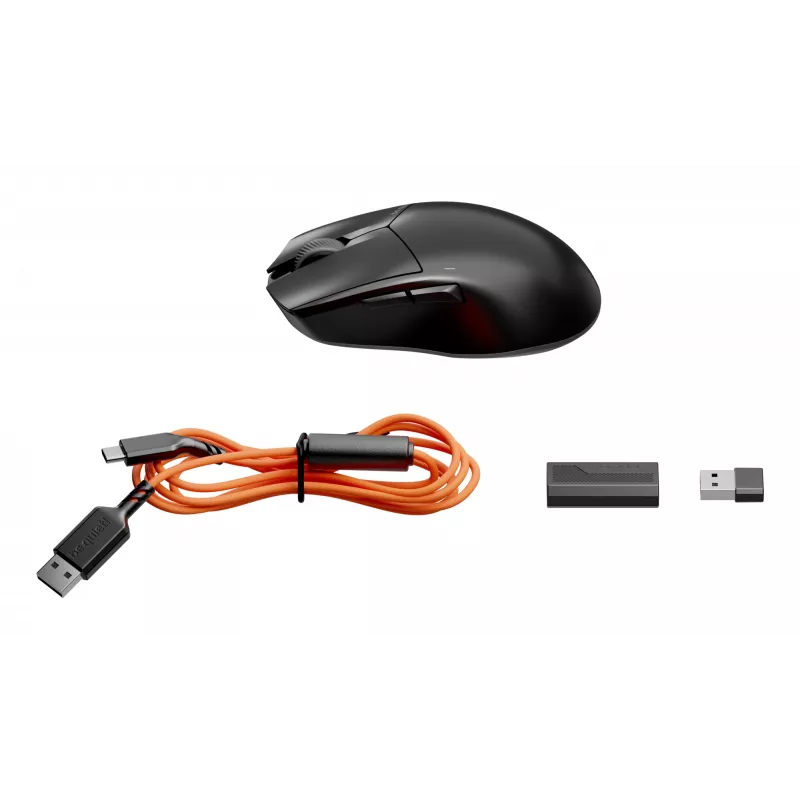 be quiet Dark Perk | Ergo Ratón gaming diestro RF Wireless + USB Type-C Óptico 32000 DPI