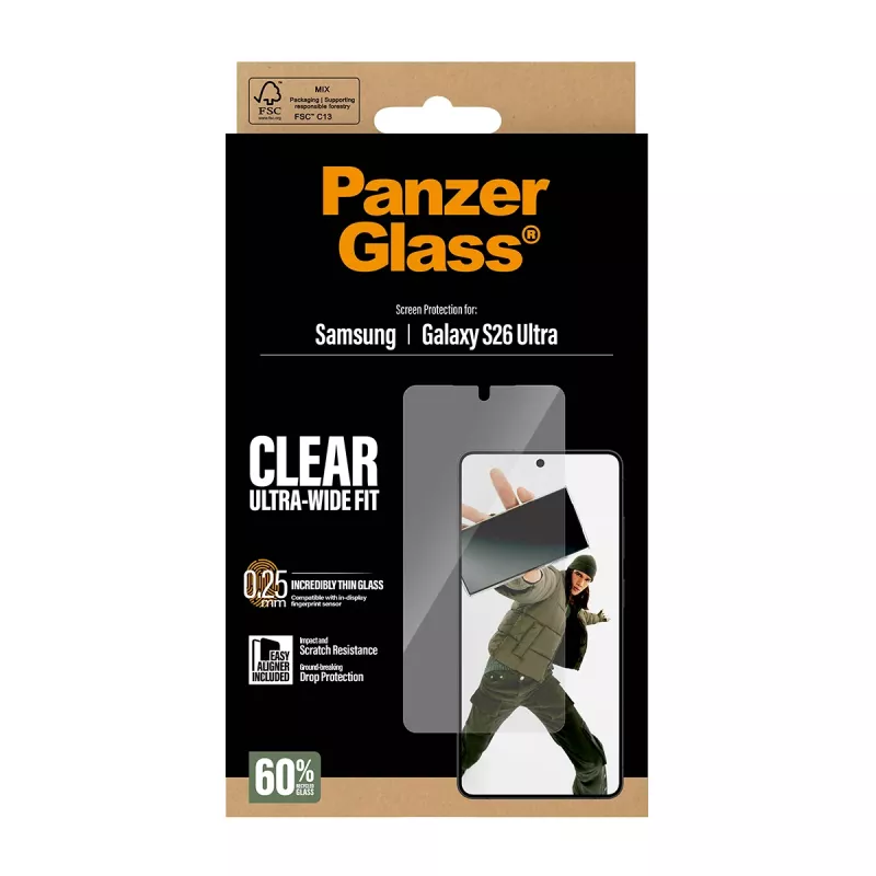 PanzerGlass ® Protector de pantalla Samsung Galaxy S26 Ultra | Ultra-Wide Fit con EasyAligner