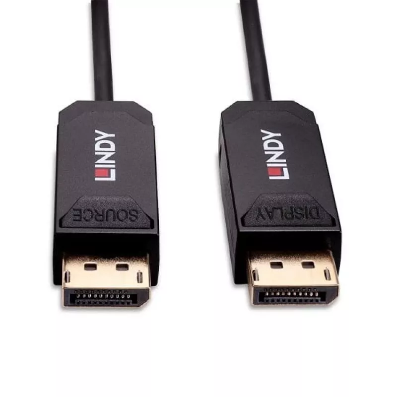 Lindy Cable DP 2.0 UHBR10 híbrido de fibra óptica 30m, 30 m, DisplayPort, DisplayPort, macho, macho, 7680 x 4320 píxeles