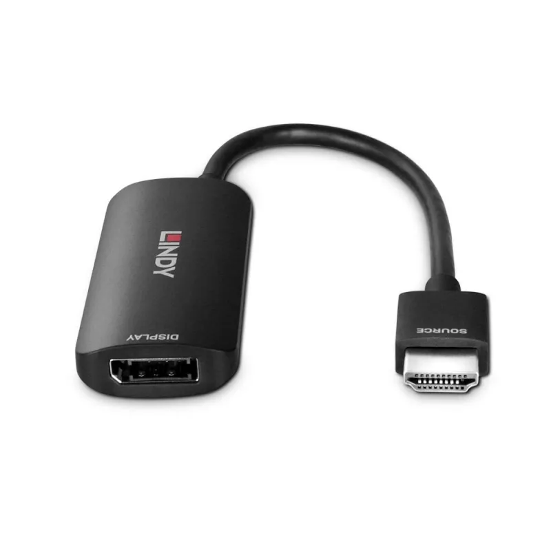 Lindy Convertidor HDMI 8K60 a DisplayPort 1.4, 0,157 m, HDMI tipo A (estándar), DisplayPort, conector macho, conector hembra, recto
