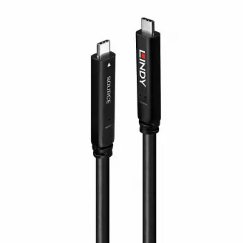 Lindy cable híbrido USB 3.2 Gen 2 & DP 1.4 Type C, 15 m, negro
