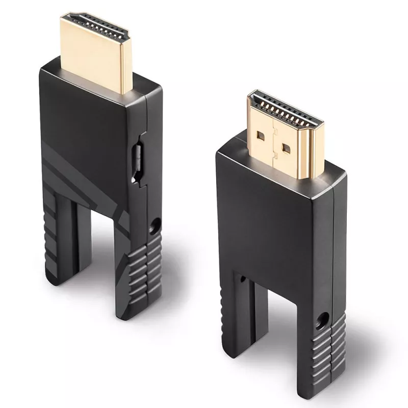 Lindy Cable micro-HDMI 18G de fibra híbrida de 40 m con conectores HDMI y DVI extraíbles