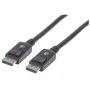 Manhattan Cable DisplayPort 1.2, 4K@60hz, 1m, conector macho a conector macho, con bloqueo, totalmente apantallado, negro, garantía de por vida, corresponde a DISPL1M