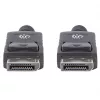 Manhattan Cable DisplayPort 1.2, 4K@60hz, 1m, conector macho a conector macho, con bloqueo, totalmente apantallado, negro, garantía de por vida, corresponde a DISPL1M