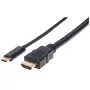 Manhattan Cable USB-C a HDMI, 4K@30Hz, 2 m, negro, conector macho a conector macho, garantía de tres años
