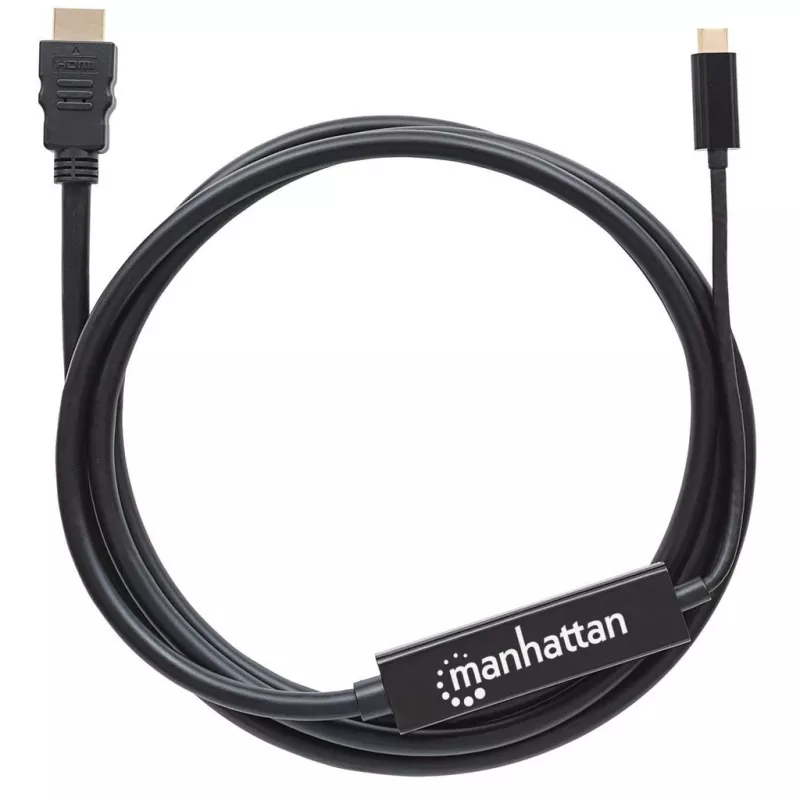 Manhattan Cable USB-C a HDMI, 4K@30Hz, 2 m, negro, conector macho a conector macho, garantía de tres años