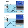 Cable de carga dual USB-C a USB-C Manhattan, 100 W, 2 m, conector macho a dos conectores macho, cable divisor inteligente, carga dos dispositivos desde un solo puerto USB-C PD, ofrece hasta 100 W en carga individual y hasta 70 W + 28 W en carga doble, cable trenzado, conectores de aluminio, negro