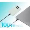 Cable de carga dual USB-C a USB-C Manhattan, 100 W, 2 m, conector macho a dos conectores macho, cable divisor inteligente, carga dos dispositivos desde un solo puerto USB-C PD, ofrece hasta 100 W en carga individual y hasta 70 W + 28 W en carga doble, cable trenzado, conectores de aluminio, negro