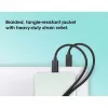 Cable de carga dual USB-C a USB-C Manhattan, 100 W, 2 m, conector macho a dos conectores macho, cable divisor inteligente, carga dos dispositivos desde un solo puerto USB-C PD, ofrece hasta 100 W en carga individual y hasta 70 W + 28 W en carga doble, cable trenzado, conectores de aluminio, negro