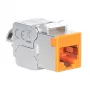 Jack Keystone Cat6a 10G blindado sin herramientas delgado Intellinet, naranja