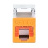 Jack Keystone Cat6a 10G blindado sin herramientas delgado Intellinet, naranja