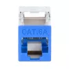 Jack Keystone Cat6a 10G blindado sin herramientas delgado Intellinet, plano, azul, RJ-45, IDC, conector hembra, oro