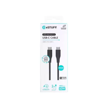 Cable USB eSTUFF ES604280 USB 2.0 2 m USB C negro