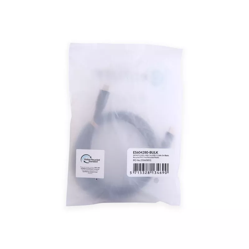 Cable USB eSTUFF ES604280-BULK USB 2.0 2 m USB C negro