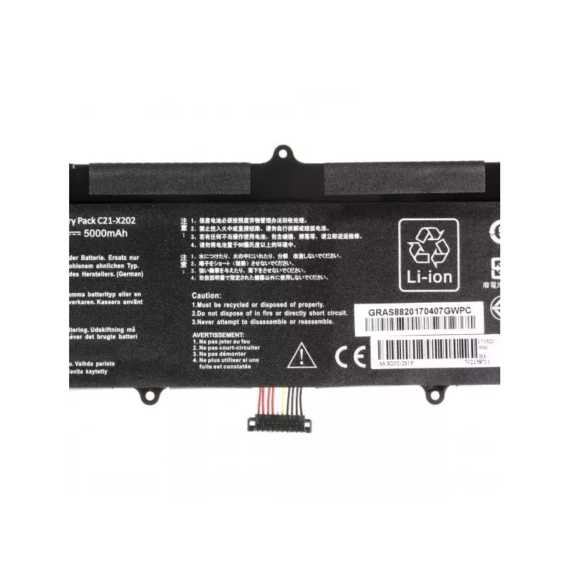Batería para portátiles ASUS Green Cell AS88 — compatible con X201E, F201E, VivoBook F202E, Q200E, S200E, X202E