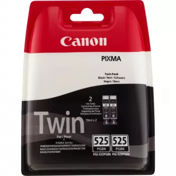 Canon PGI-525PGBK Cartucho de tinta negro pigmentado (pack doble), negro, tinta pigmentada, 2 uds., 682 páginas, multipack