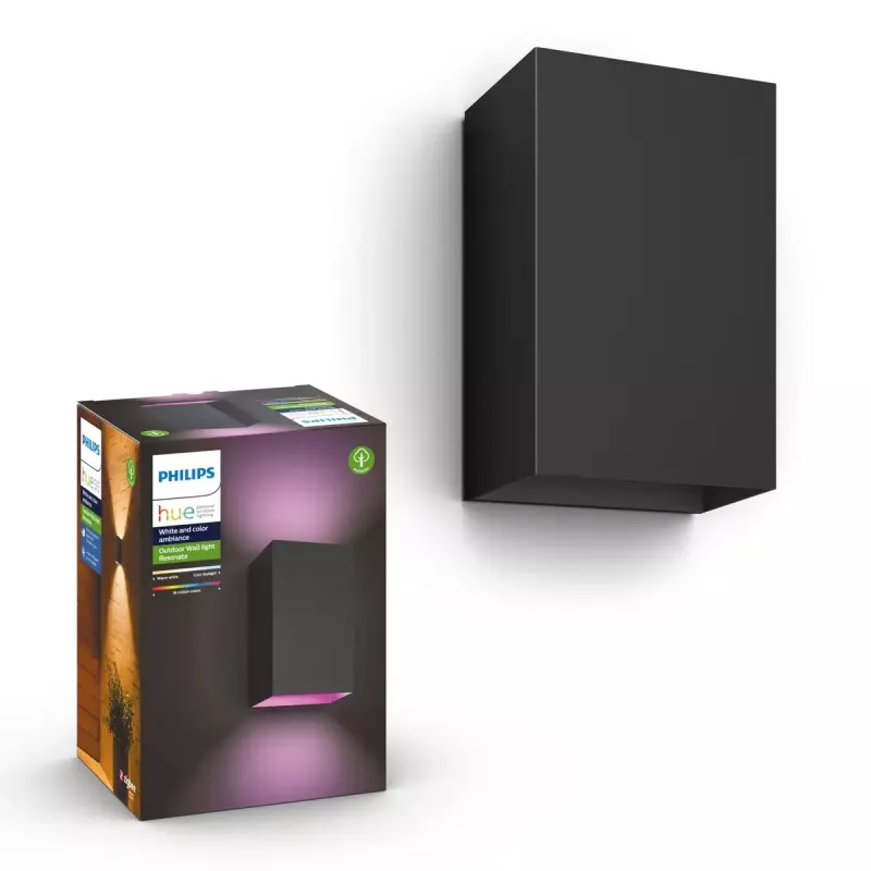 Aplique de pared Philips Hue White and Colour Ambience Resonate LED negro
