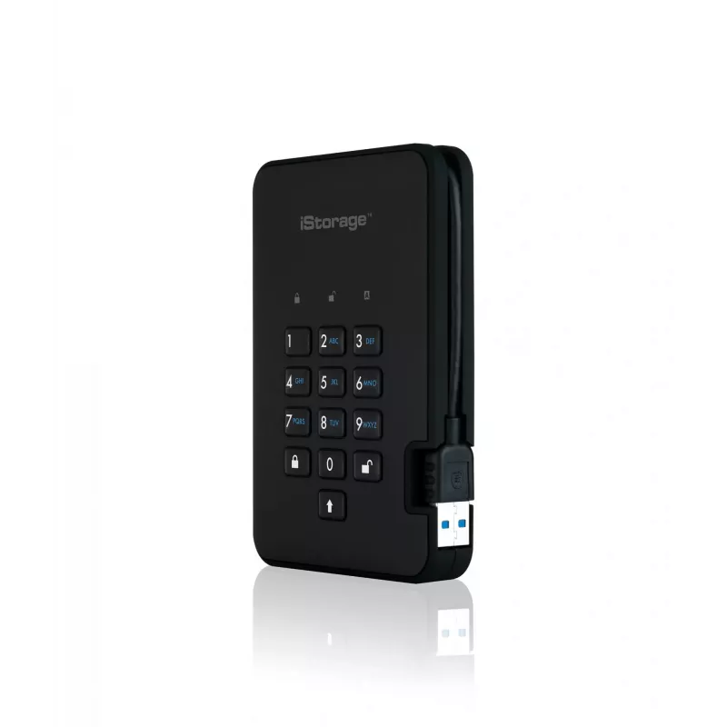 iStorage diskAshur² HDD 5TB negro | Disco duro portátil seguro | Cifrado de hardware AES-XTS de 256 bits | Protegido por PIN | Independiente del sistema operativo y plataforma | Conforme TAA | Defensa contra ataques de fuerza bruta | Resistente al polvo y al agua
