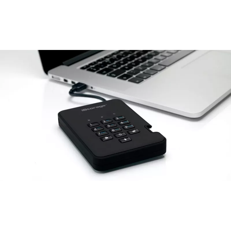 iStorage diskAshur² HDD 5TB negro | Disco duro portátil seguro | Cifrado de hardware AES-XTS de 256 bits | Protegido por PIN | Independiente del sistema operativo y plataforma | Conforme TAA | Defensa contra ataques de fuerza bruta | Resistente al polvo y al agua
