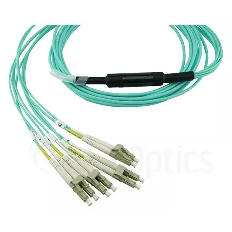 Cable de fibra óptica BlueOptics 9380014-10M MPO a 4x LC, 10 m, OM3, aqua
