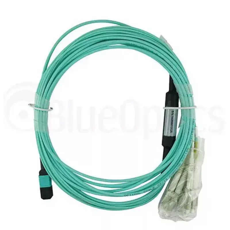 Cable de fibra óptica BlueOptics OCTCABLE10M-SR 10 m OM3 MPO a 4×LC aguamarina