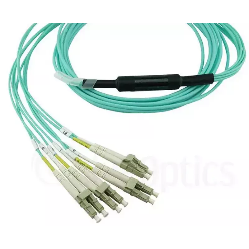 Cable de fibra óptica BlueOptics OCTCABLE10M-SR 10 m OM3 MPO a 4×LC aguamarina