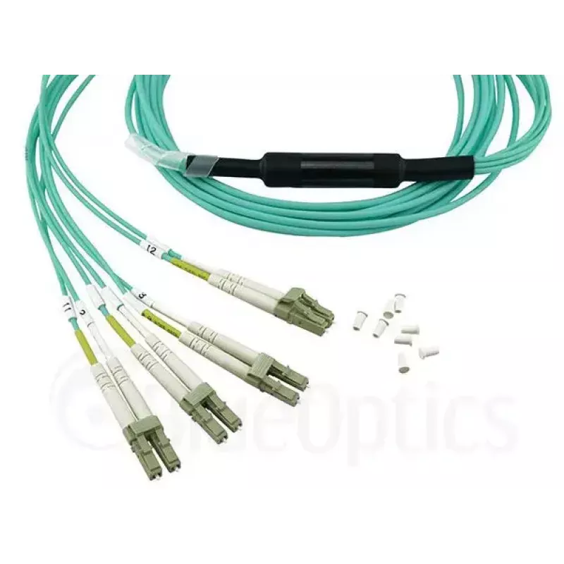 Cable de fibra óptica BlueOptics OCTCABLE10M-SR 10 m OM3 MPO a 4×LC aguamarina