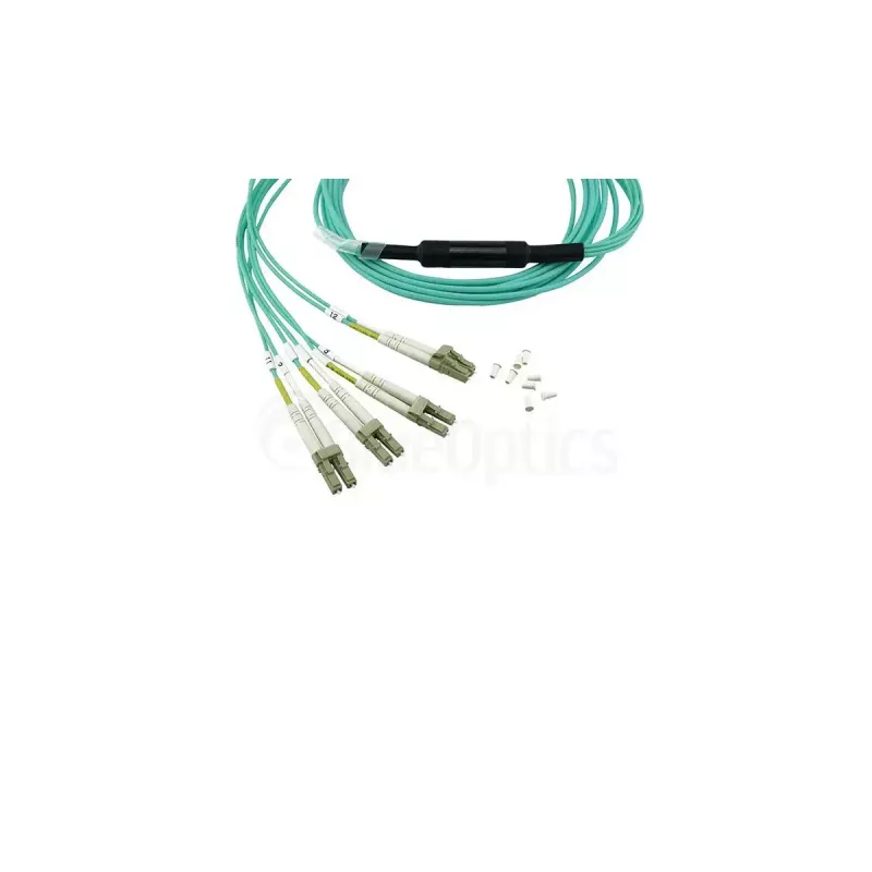 Cable de fibra óptica BlueOptics SFP5141EU10MKB 10 m OM3 MPO a 4×LC aguamarina