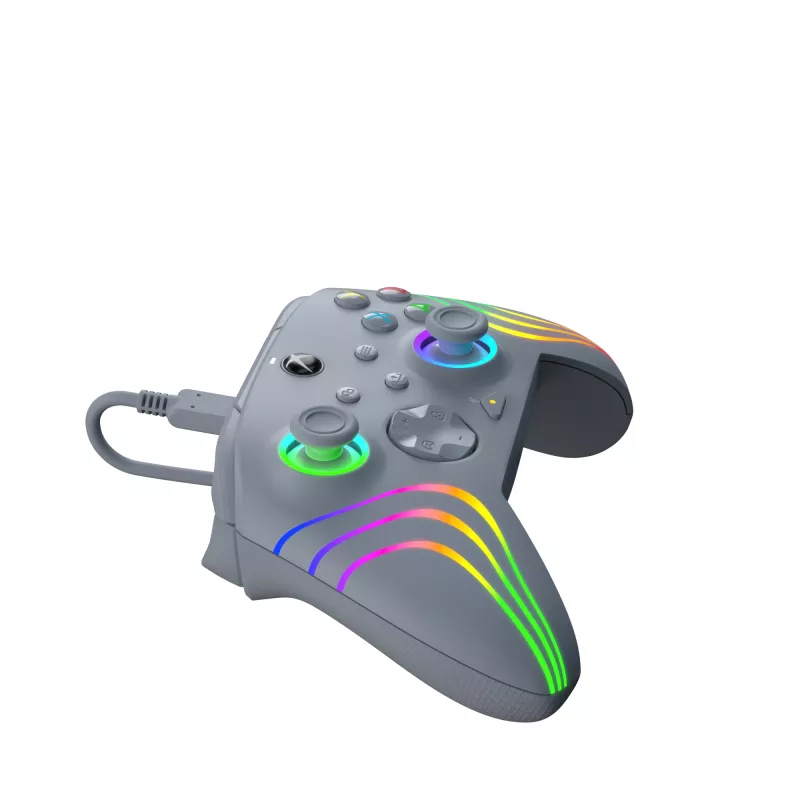 PDP Afterglow Wave gris USB Gamepad analógico / digital PC, Xbox One, Xbox Series S, Xbox Series X