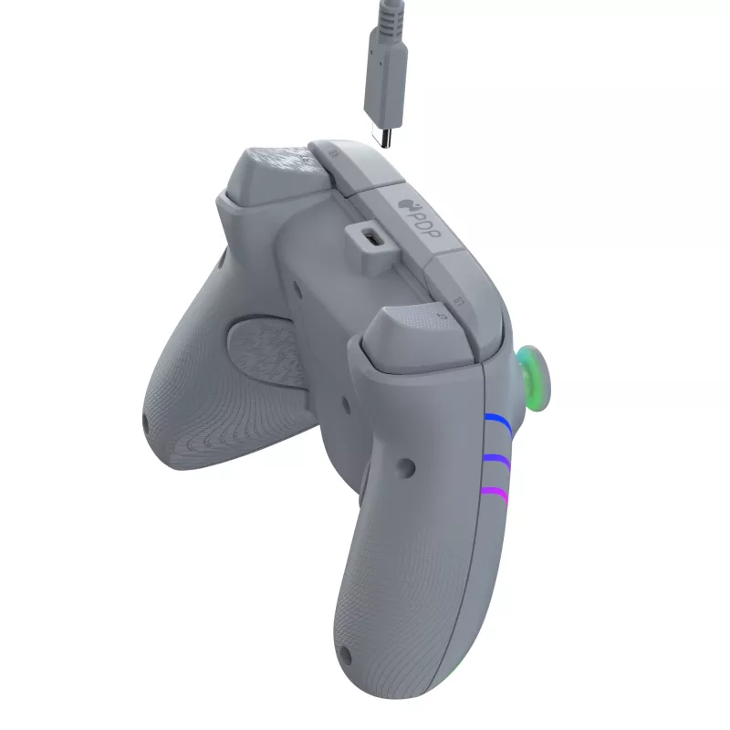 PDP Afterglow Wave gris USB Gamepad analógico / digital PC, Xbox One, Xbox Series S, Xbox Series X
