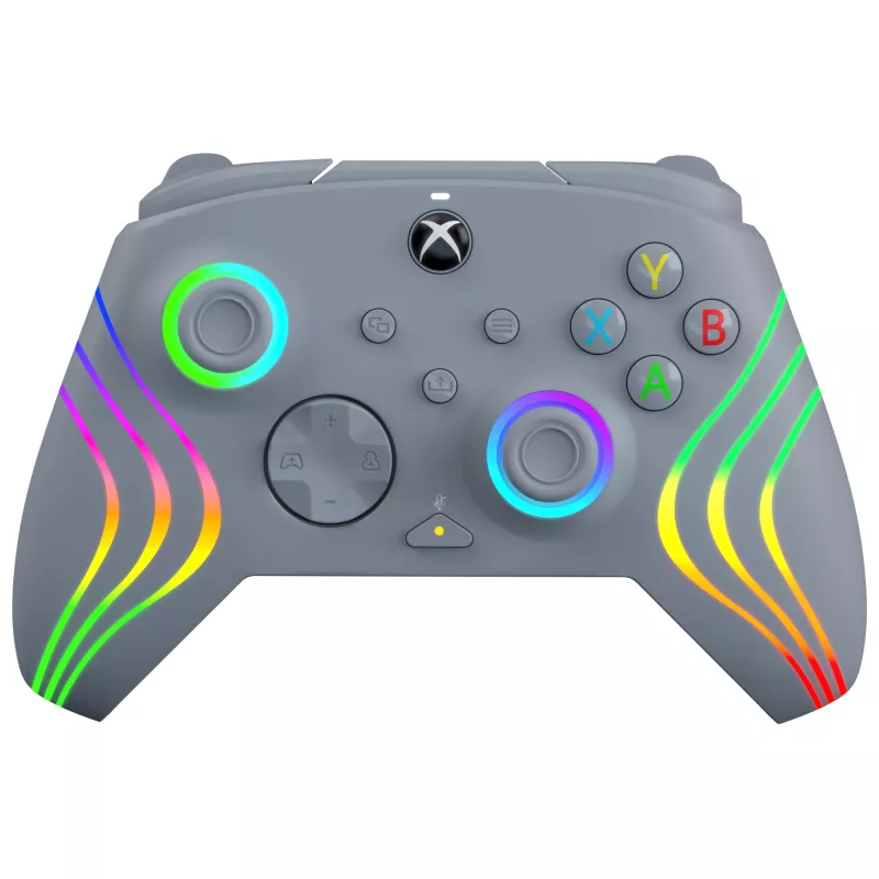 PDP Afterglow Wave gris USB Gamepad analógico / digital PC, Xbox One, Xbox Series S, Xbox Series X