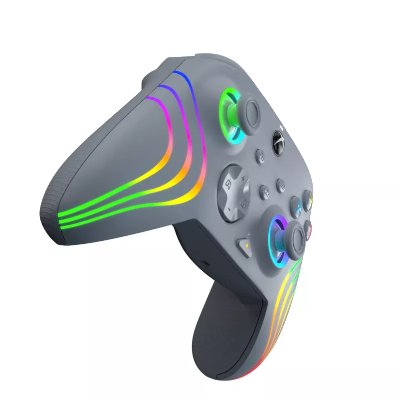 PDP Afterglow Wave gris USB Gamepad analógico / digital PC, Xbox One, Xbox Series S, Xbox Series X