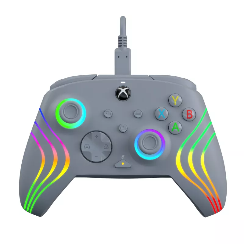 PDP Afterglow Wave gris USB Gamepad analógico / digital PC, Xbox One, Xbox Series S, Xbox Series X