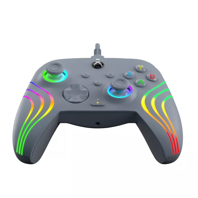 PDP Afterglow Wave gris USB Gamepad analógico / digital PC, Xbox One, Xbox Series S, Xbox Series X