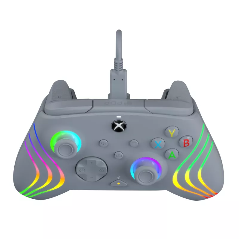 PDP Afterglow Wave gris USB Gamepad analógico / digital PC, Xbox One, Xbox Series S, Xbox Series X