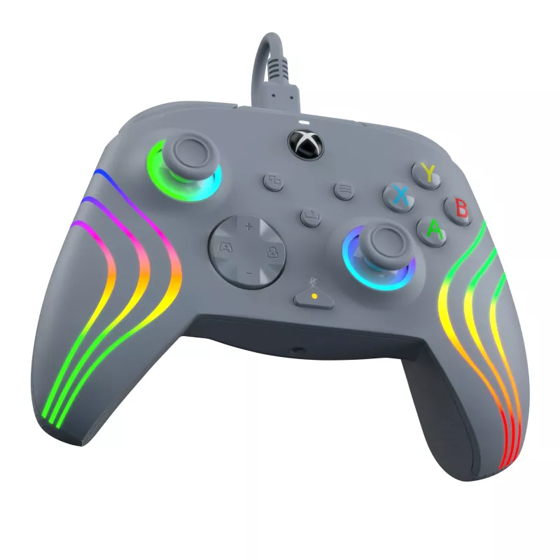 PDP Afterglow Wave gris USB Gamepad analógico / digital PC, Xbox One, Xbox Series S, Xbox Series X