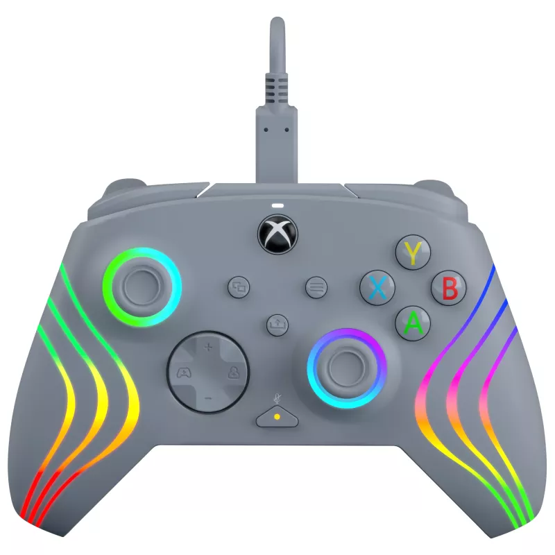 PDP Afterglow Wave gris USB Gamepad analógico / digital PC, Xbox One, Xbox Series S, Xbox Series X