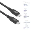 Cable USB Type-C ACT USB4 20Gbps 240W, 2 metros, 2 m, USB C, USB C, USB4 Gen 2x2, 20 Gbit/s, negro
