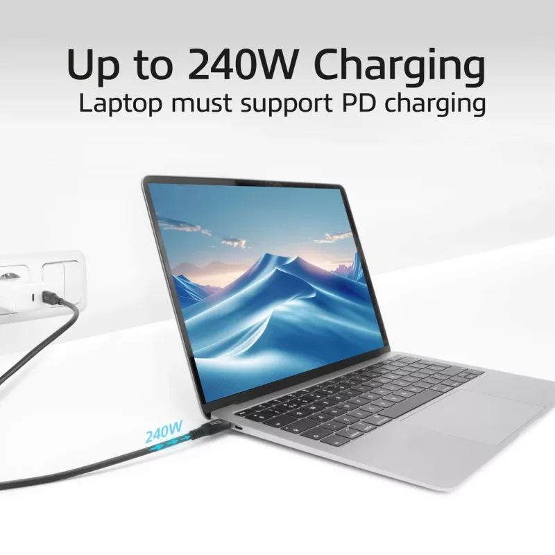 Cable USB Type-C ACT USB4 20Gbps 240W, 2 metros, 2 m, USB C, USB C, USB4 Gen 2x2, 20 Gbit/s, negro