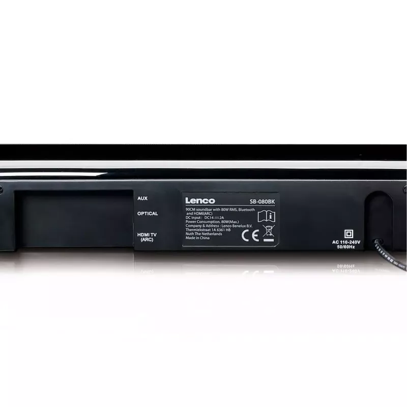 Altavoz barra de sonido Lenco SB-080BK negro 2.1 canales 80 W