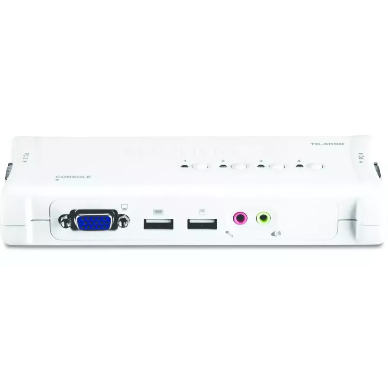 Conmutador KVM Trendnet TK-409K USB VGA 2048x1536 1,6 m con cable azul