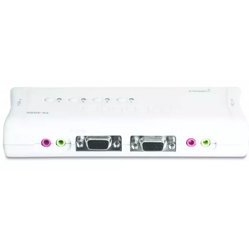 Conmutador KVM Trendnet TK-409K USB VGA 2048x1536 1,6 m con cable azul