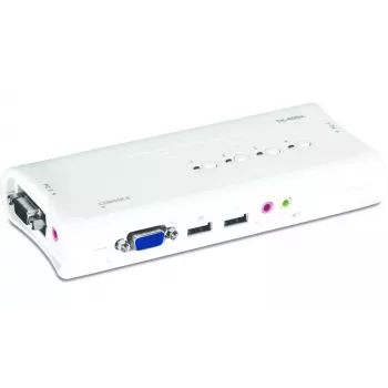 Conmutador KVM Trendnet TK-409K USB VGA 2048x1536 1,6 m con cable azul