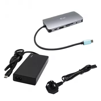 i-tec Metal USB-C Nano Dock HDMI/VGA con LAN + cargador universal 77 W