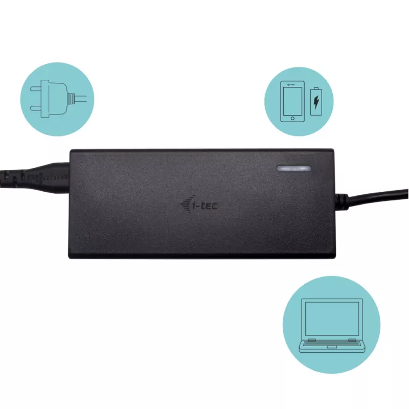 i-tec Metal USB-C Nano Dock HDMI/VGA con LAN + cargador universal 77 W