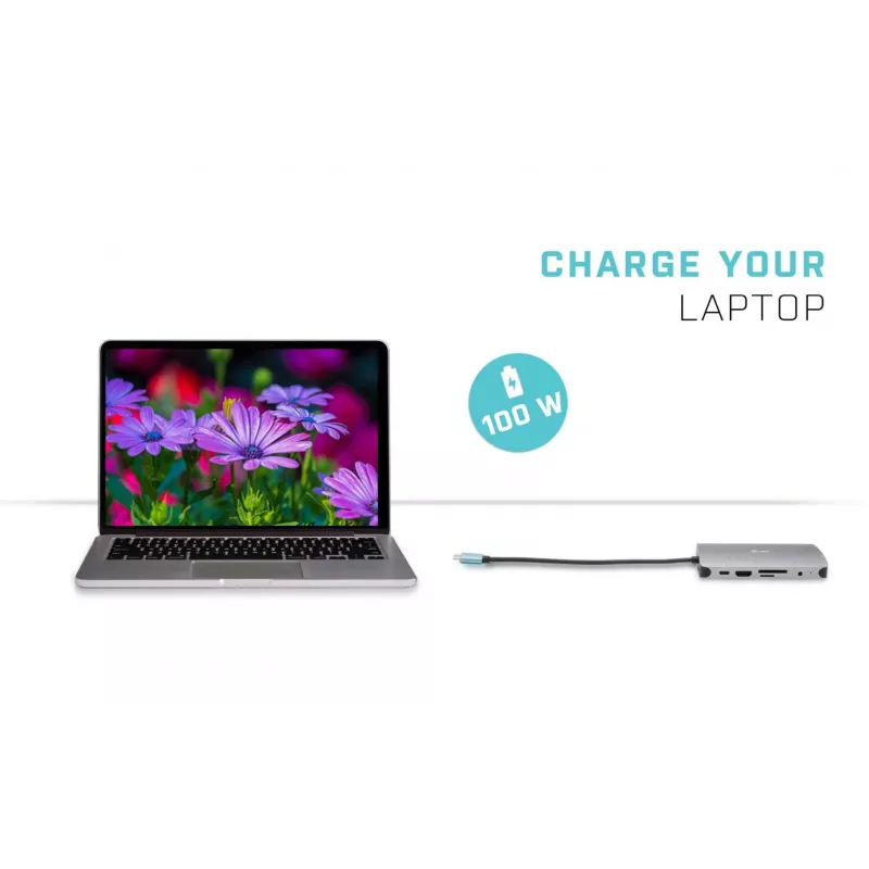 i-tec Metal USB-C Nano Dock HDMI/VGA con LAN + cargador universal 77 W
