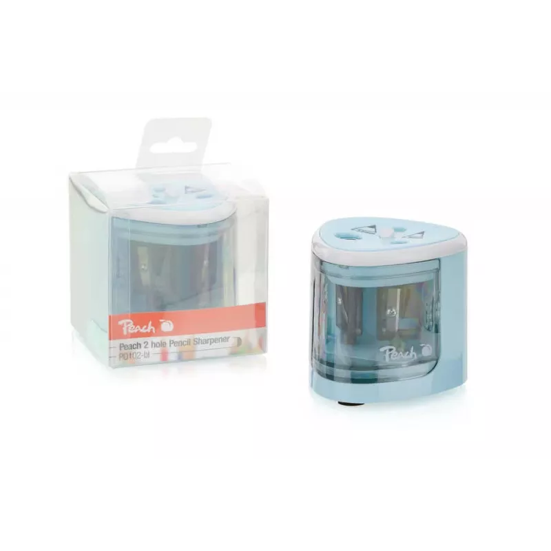 Peach PO102 sacapuntas eléctrico azul, blanco